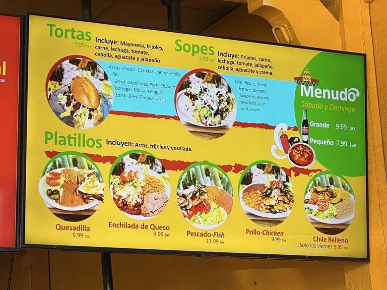 Tortilleria La Original - Fort Worth, TX menu_pic
