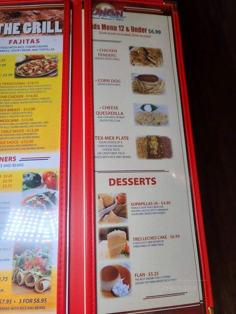 Cancun Mexican Restaurant - Fort Worth, TX menu_pic