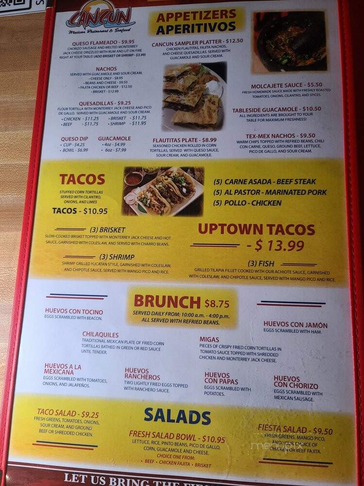 Cancun Mexican Restaurant - Fort Worth, TX menu_pic