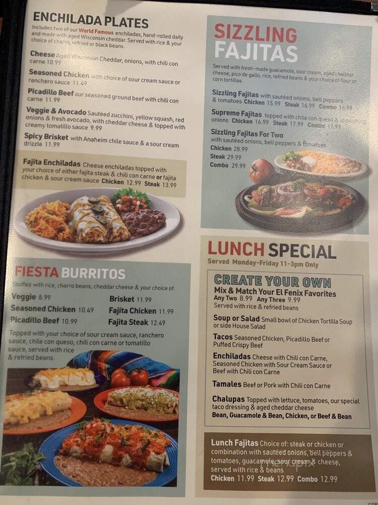El Fenix Famous Mexican Restaurant - Fort Worth, TX menu_pic