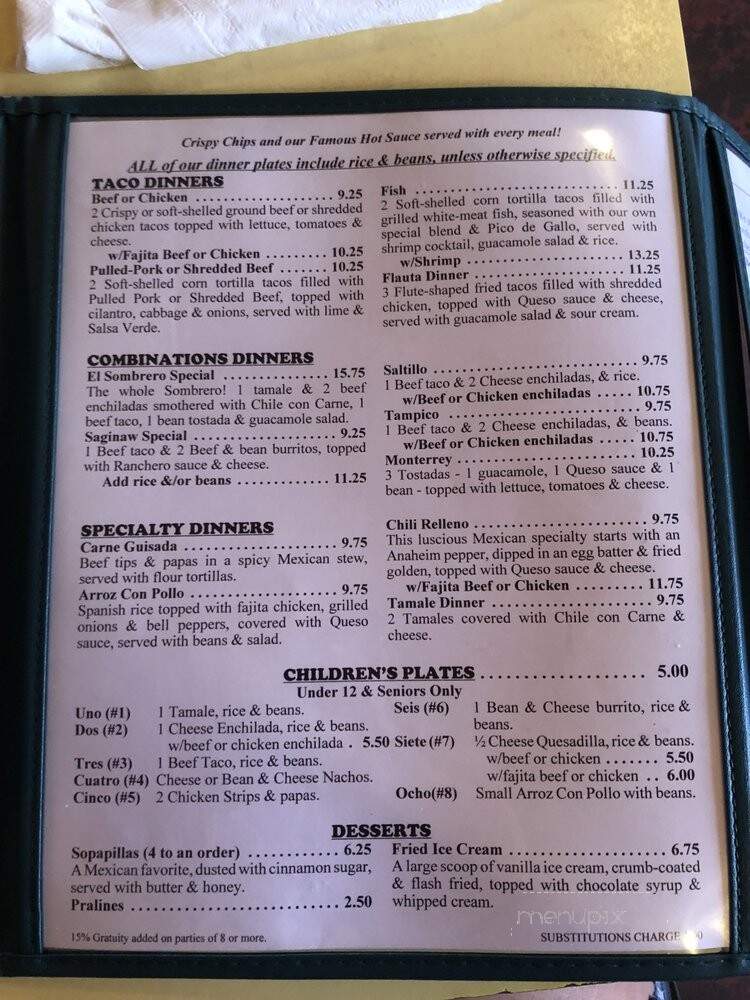 Arizola's Mexican Restaurant - Fort Worth, TX menu_pic