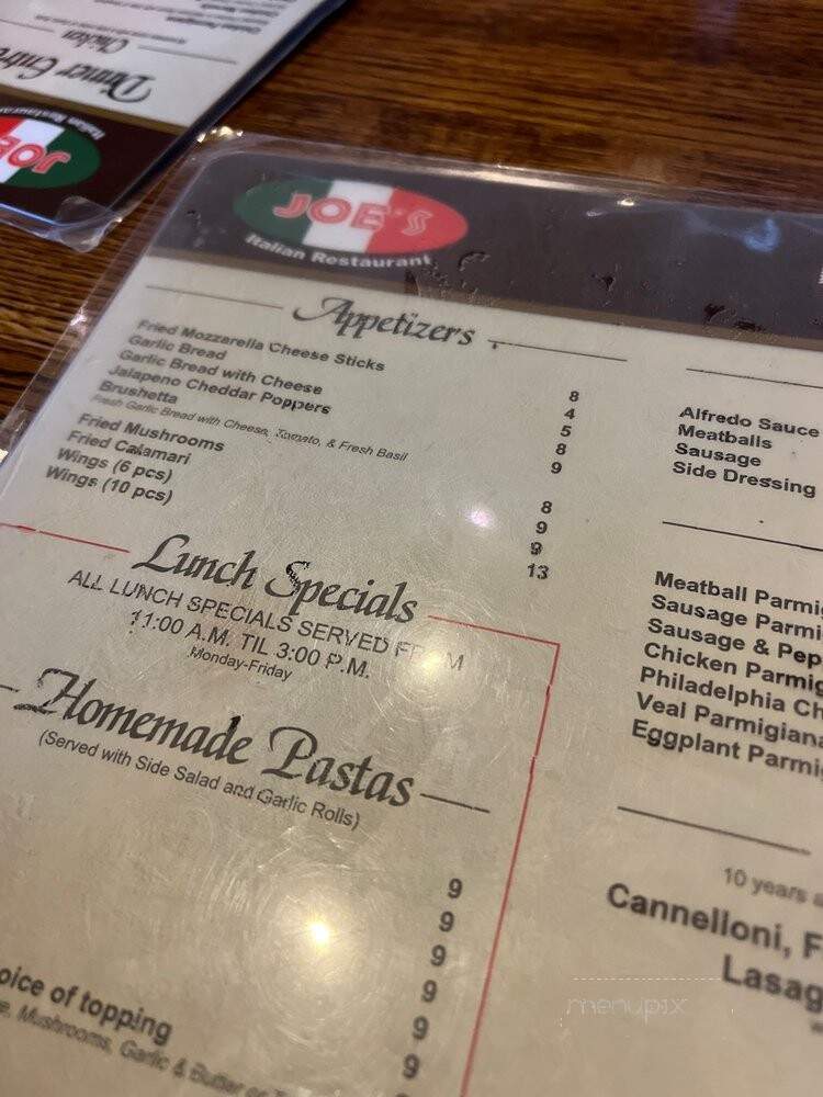 Joey's Italian Restaurant - Saginaw, TX menu_pic