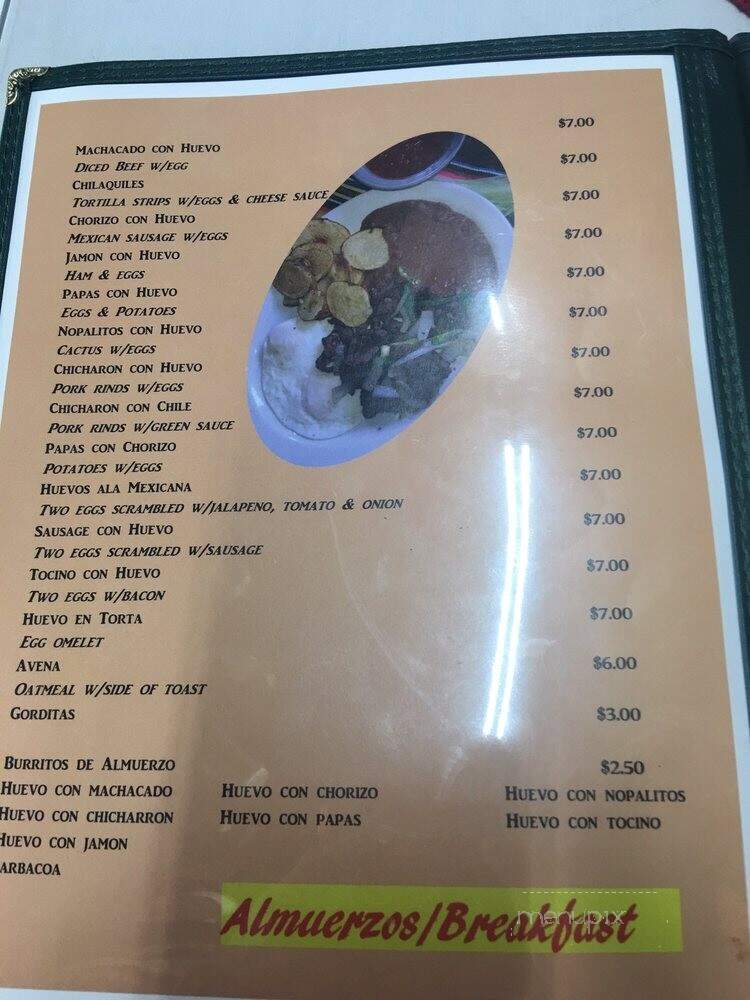 Los Zarapes Restaurant - Fort Worth, TX menu_pic