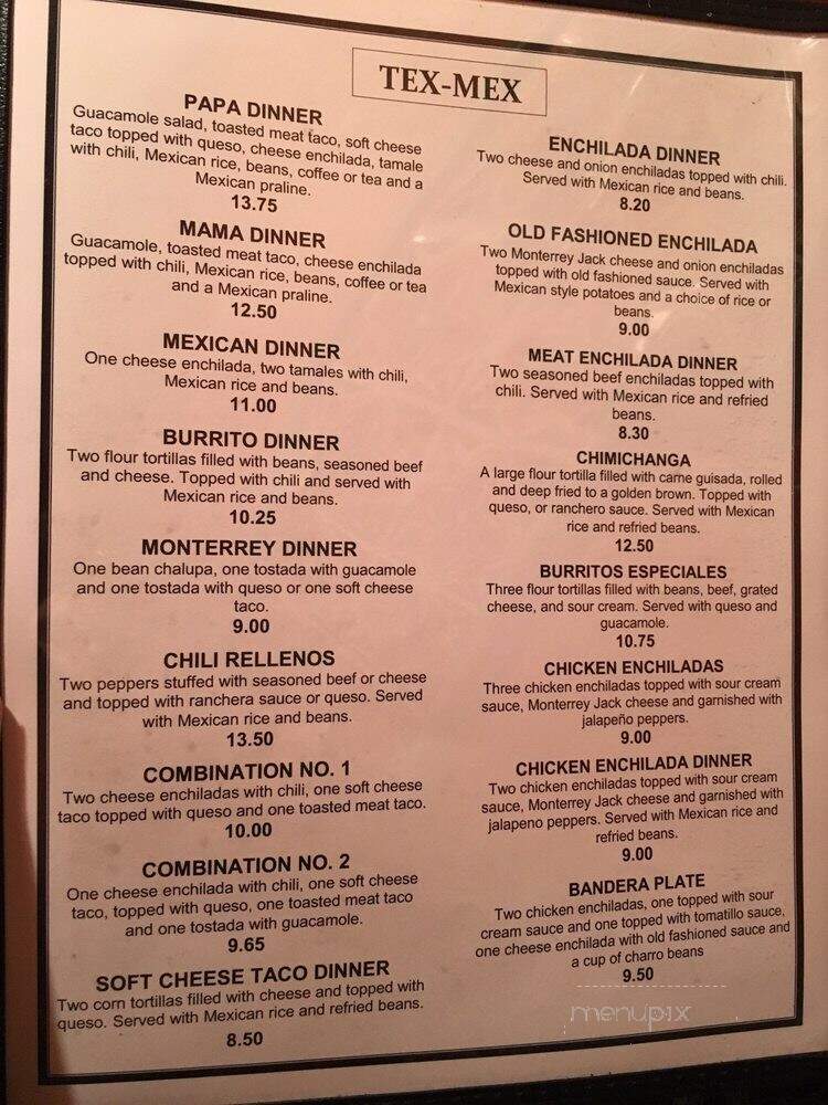 Pulido's Fajitas - Fort Worth, TX menu_pic