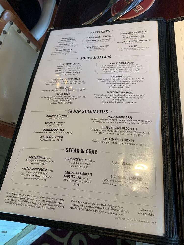 Pappadeaux Seafood Kitchen - Fort Worth, TX menu_pic