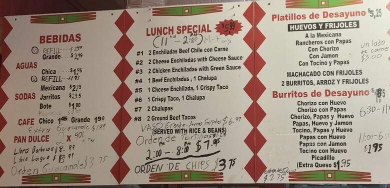 Las Fuentes Taqueria - Fort Worth, TX menu_pic