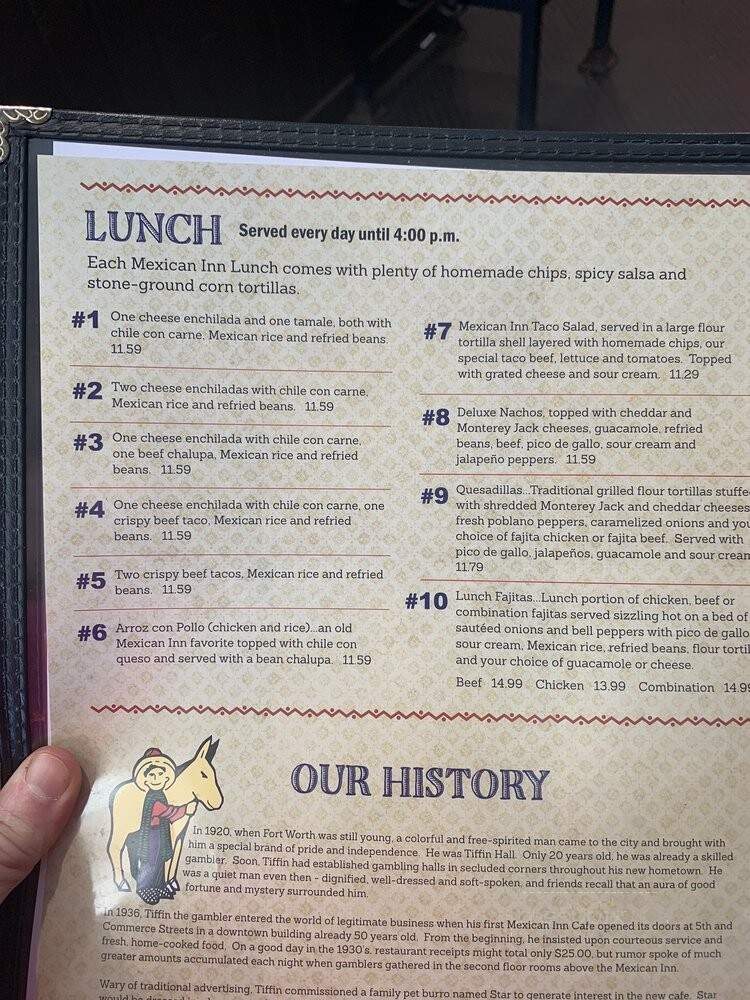 Mexican Inn Cafe - Fort Worth, TX menu_pic