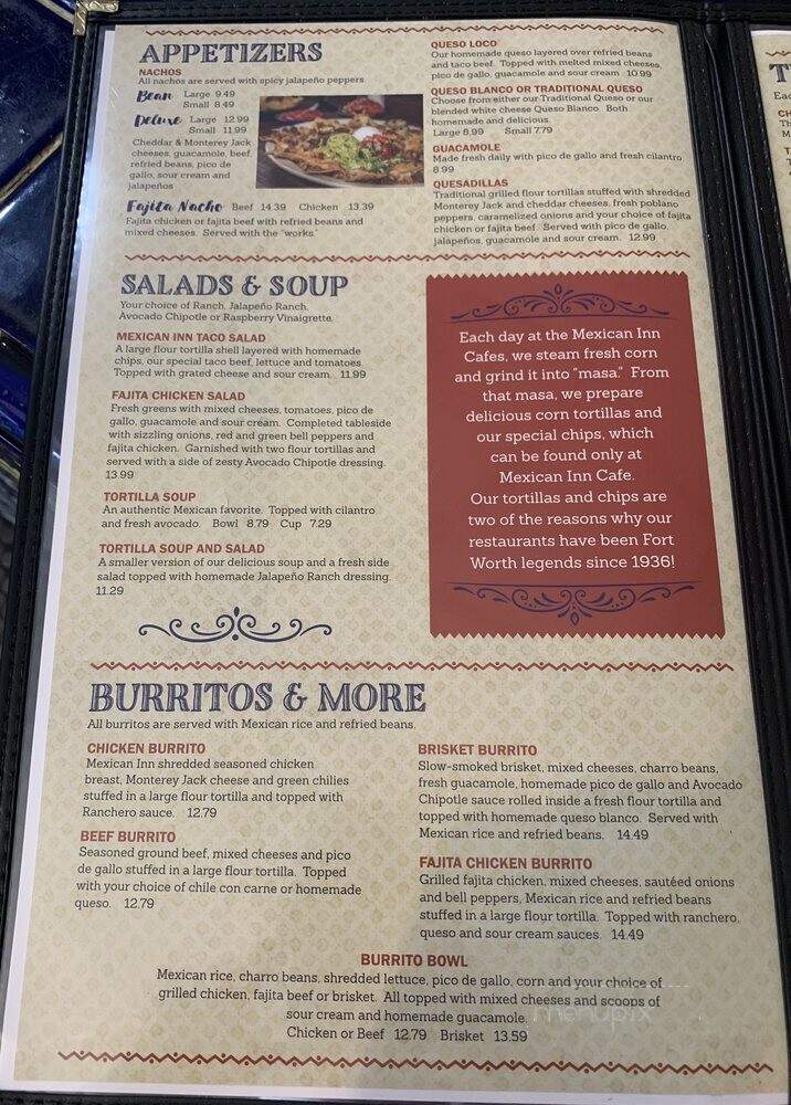 Mexican Inn Cafe - Fort Worth, TX menu_pic