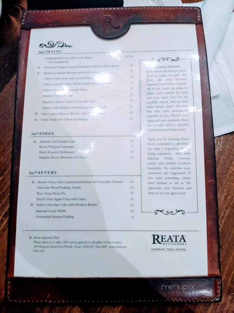 Reata Restaurant - Fort Worth, TX