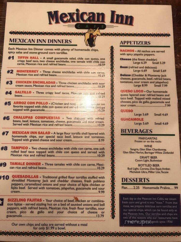 Mexican Inn Cafe - Fort Worth, TX menu_pic
