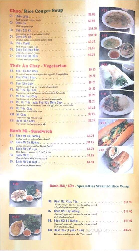 Phu Lam Restaurant - Haltom City, TX menu_pic
