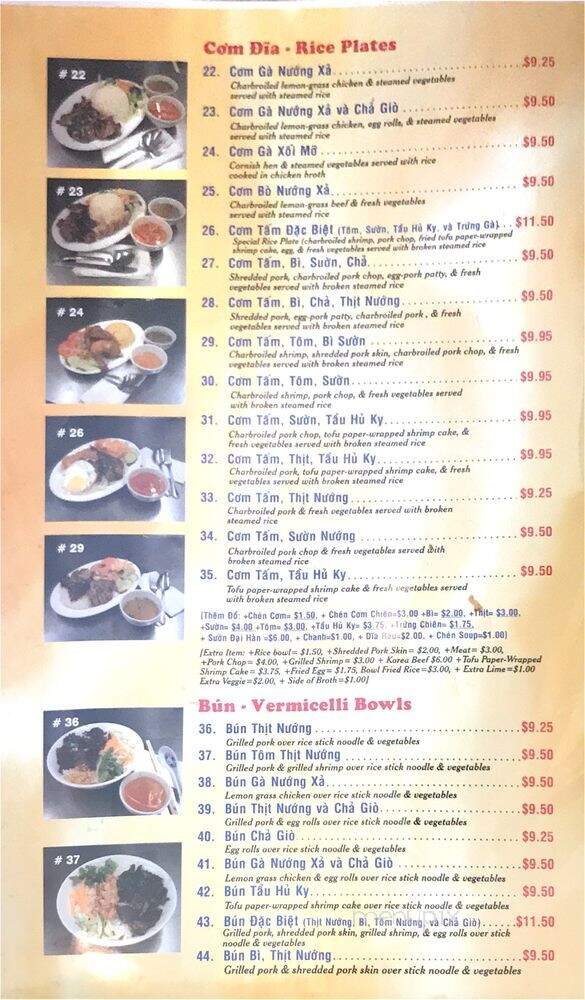 Phu Lam Restaurant - Haltom City, TX menu_pic