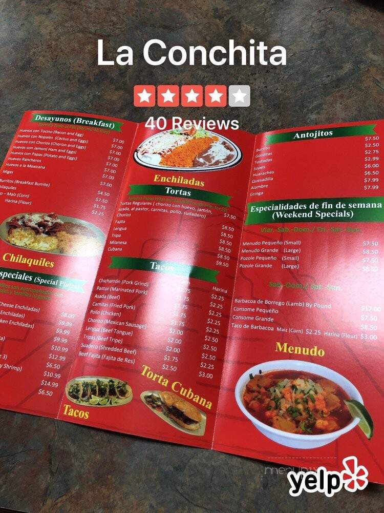 La Conchita - North Richland Hills, TX menu_pic