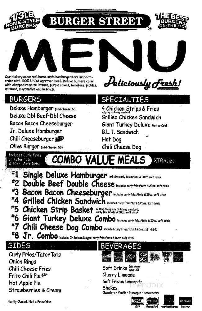 Burger Street - Hurst, TX menu_pic