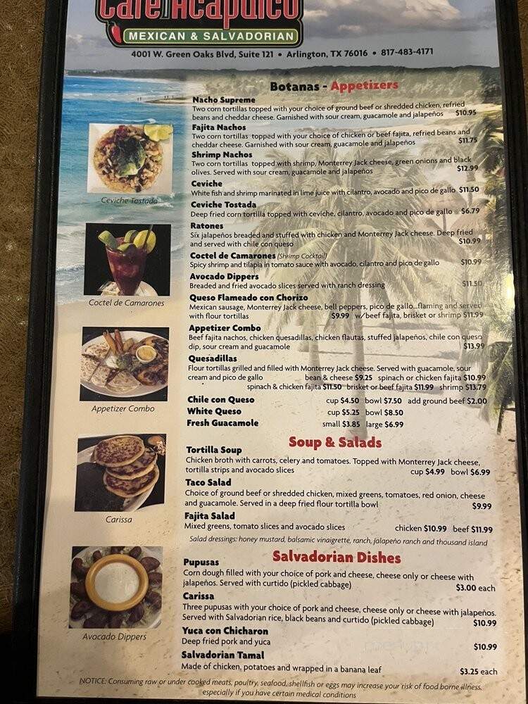 Cafe Acapulco - Arlington, TX menu_pic