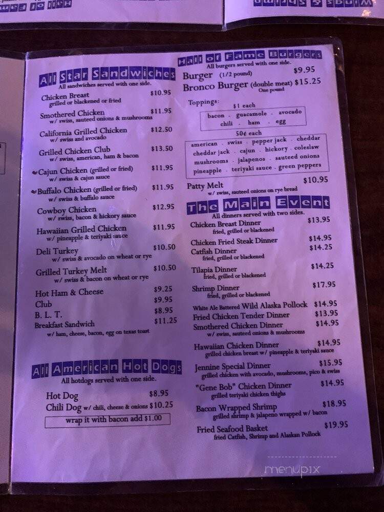 Bronco's Sports Bar & Grill - Hurst, TX menu_pic