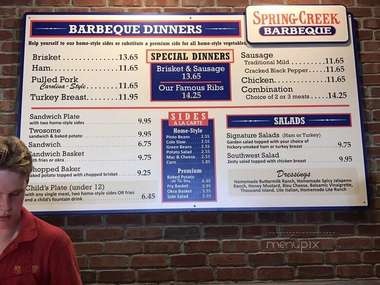 Spring Creek Barbeque - Arlington, TX menu_pic