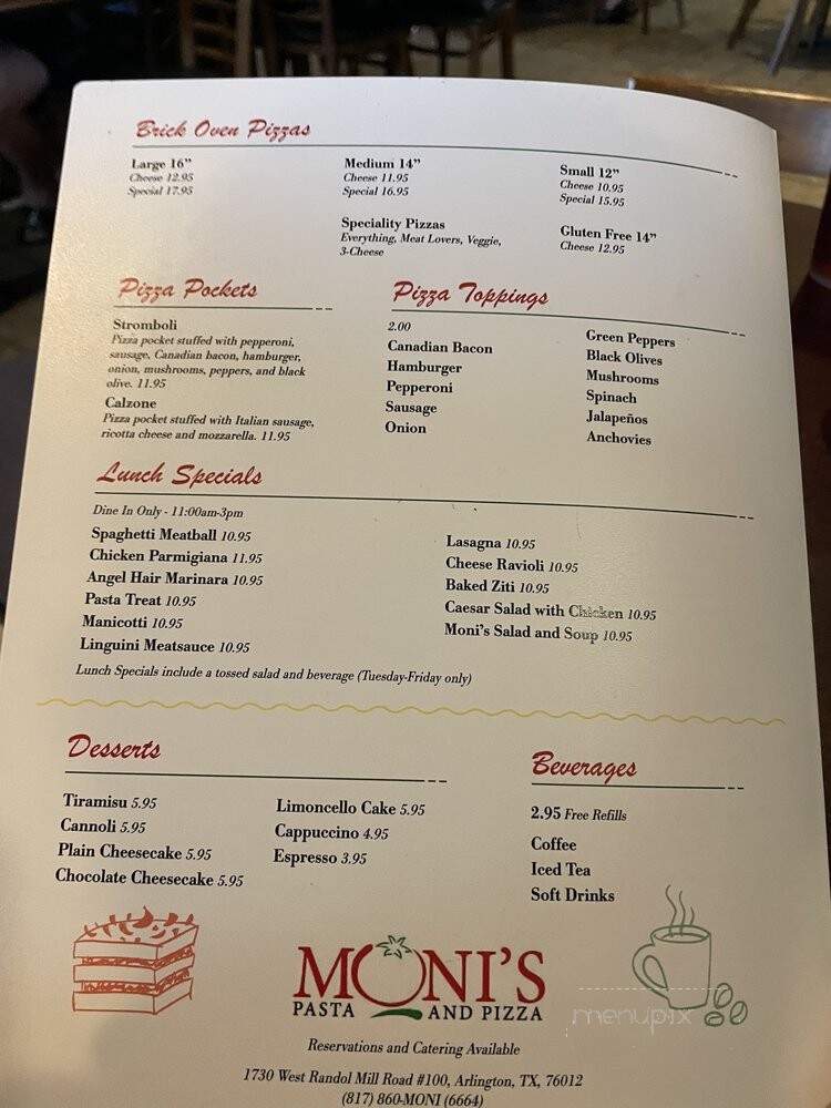 Moni's Pasta & Pizza - Arlington, TX