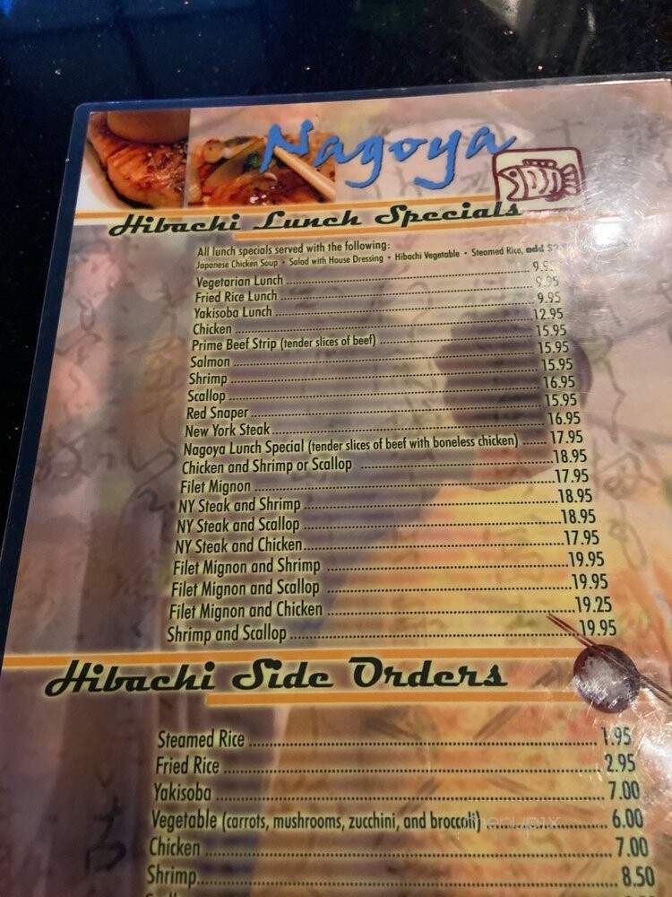 Nagoya Japanese Restaurant - Arlington, TX menu_pic