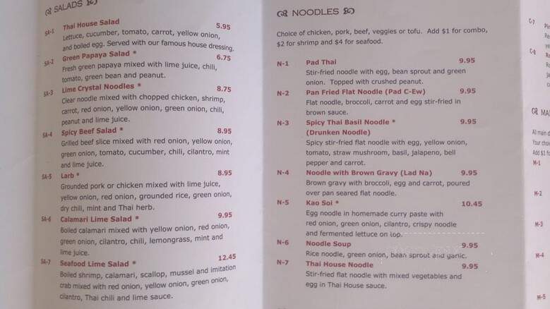 Thai House Restaurant - Arlington, TX menu_pic
