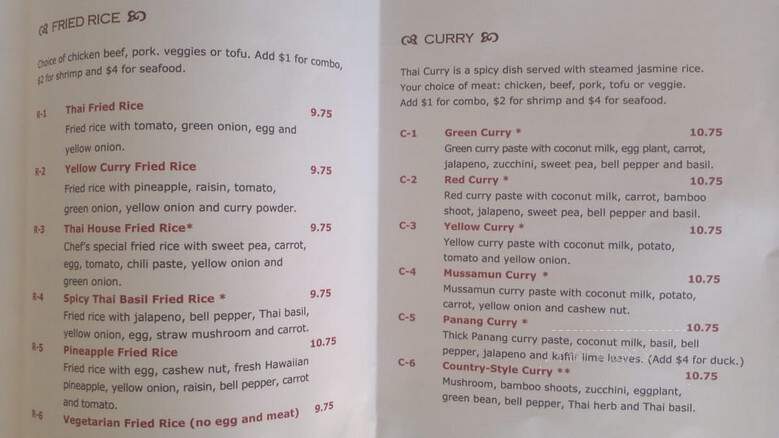 Thai House Restaurant - Arlington, TX menu_pic