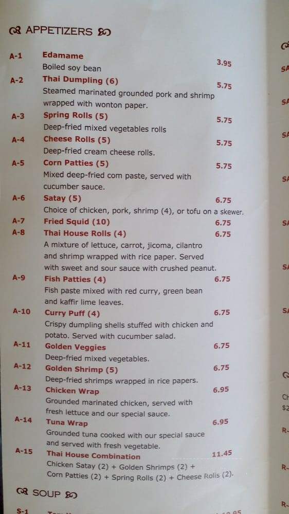 Thai House Restaurant - Arlington, TX menu_pic