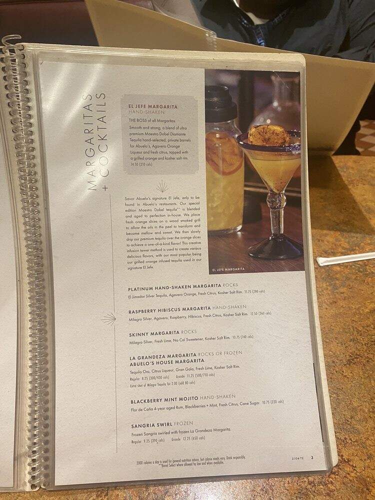 Abuelo's Mexican Food Embassy - Arlington, TX menu_pic