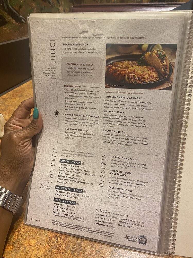 Abuelo's Mexican Food Embassy - Arlington, TX menu_pic