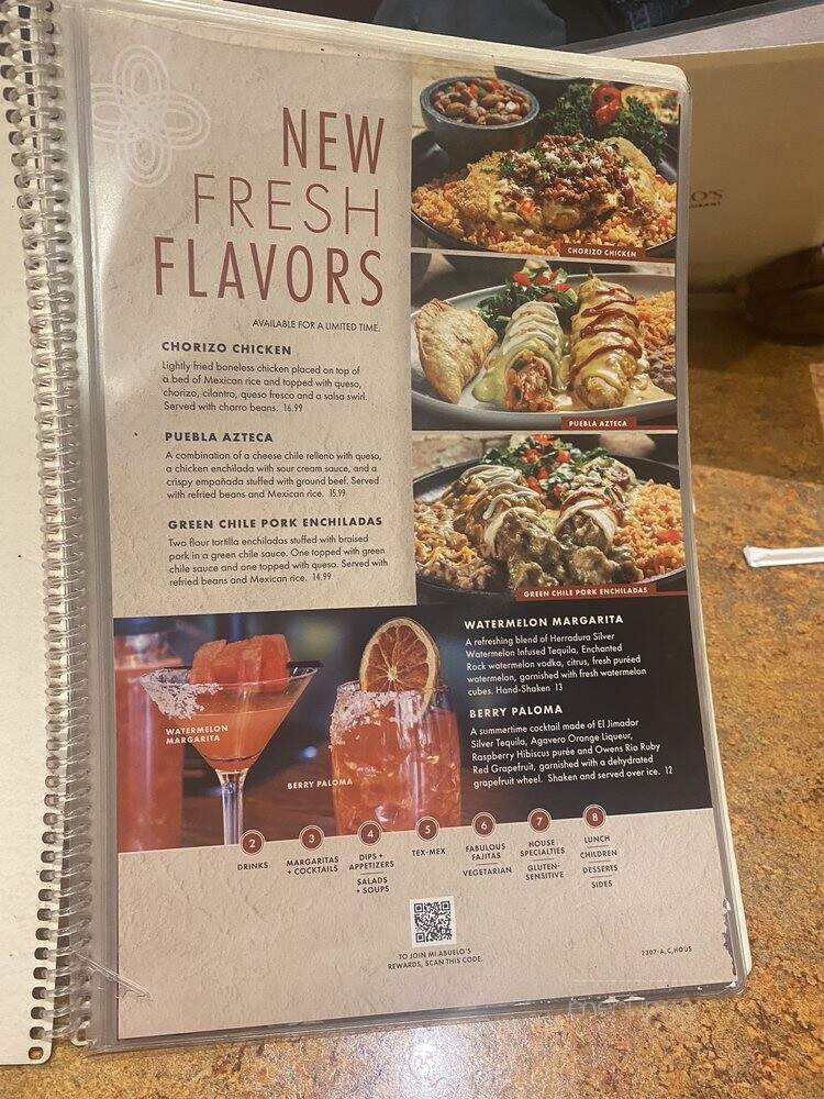 Abuelo's Mexican Food Embassy - Arlington, TX menu_pic