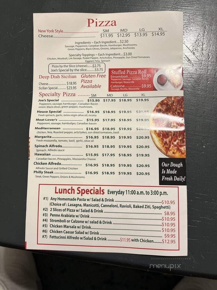Joe's Pizza Pasta & Subs - Arlington, TX menu_pic