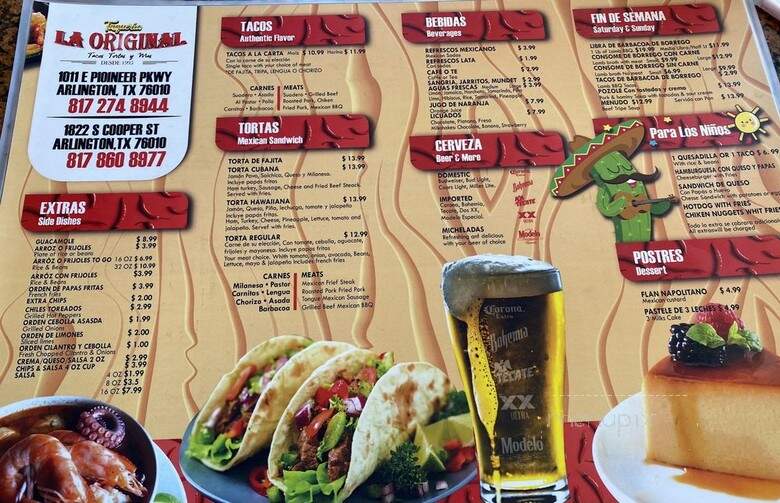 Taqueria La Original - Arlington, TX menu_pic
