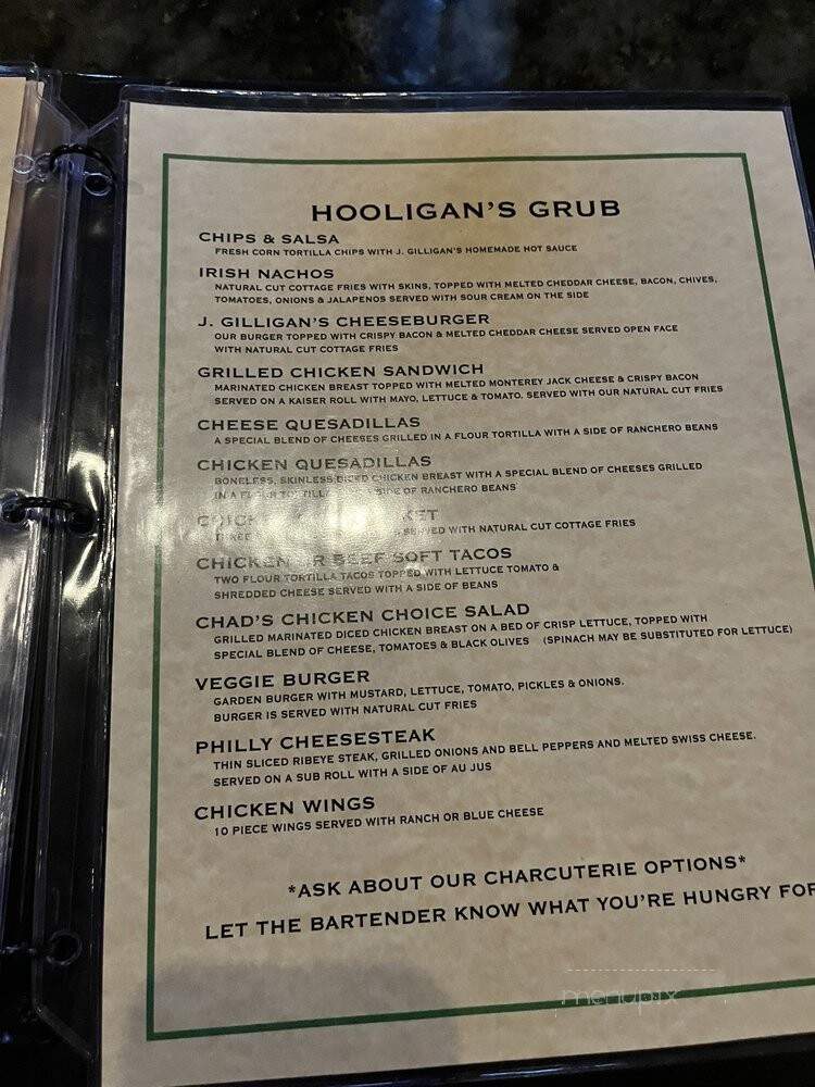 Hooligan's Pub & Grub - Arlington, TX menu_pic