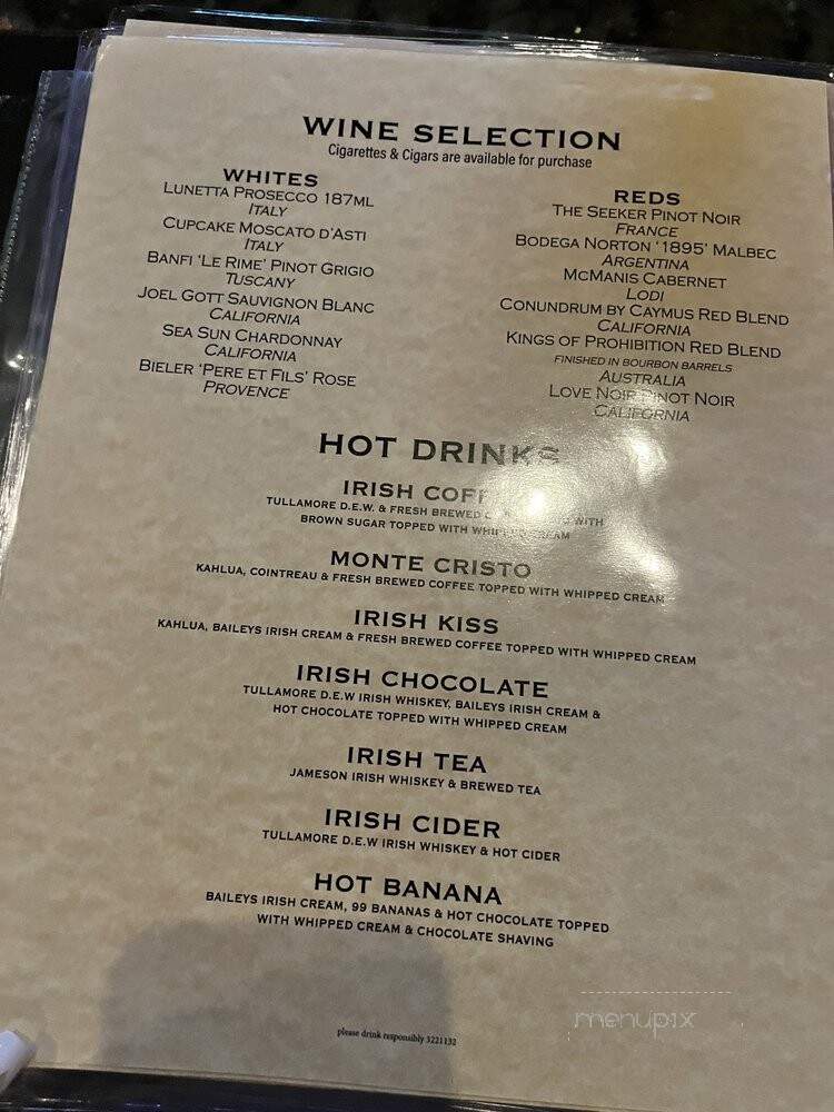 Hooligan's Pub & Grub - Arlington, TX menu_pic