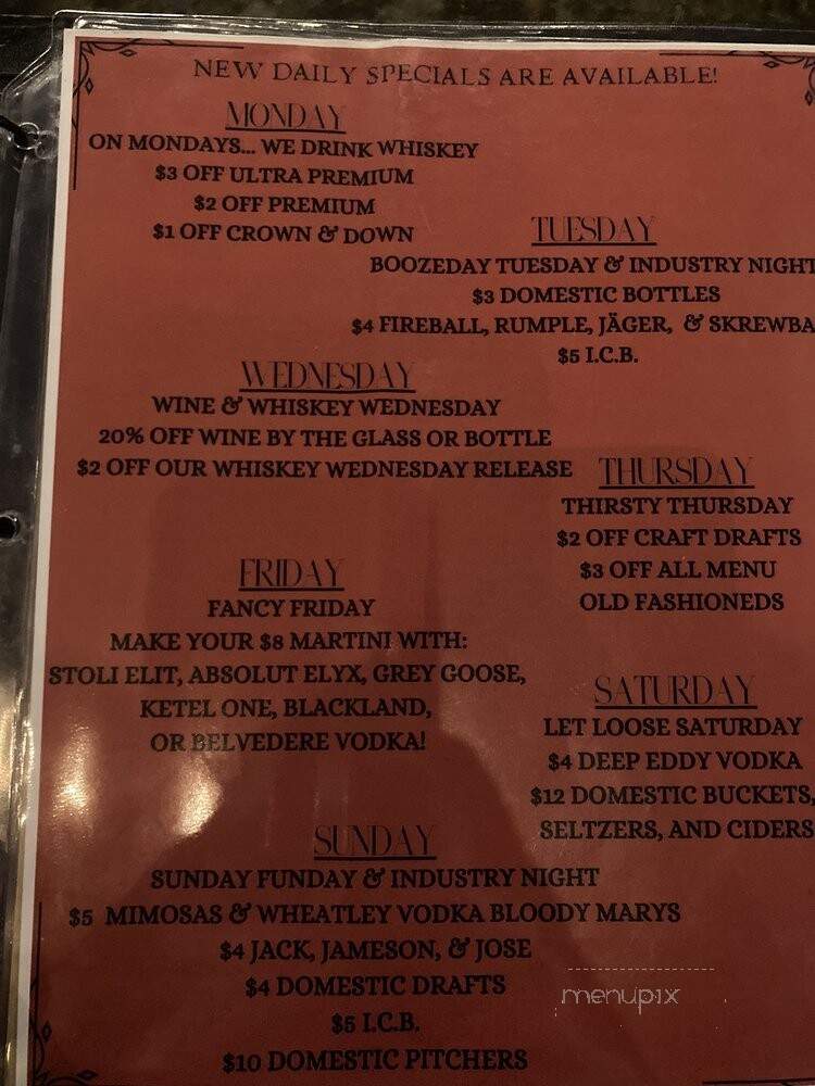 Hooligan's Pub & Grub - Arlington, TX menu_pic
