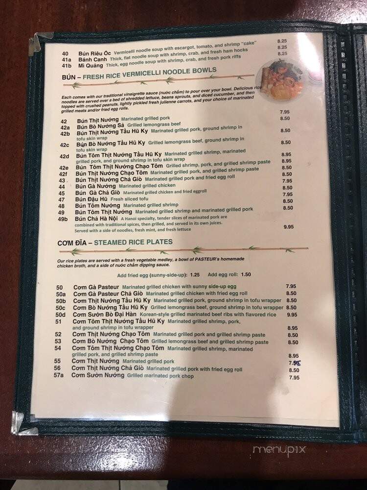 Pho Pasteur Restaurant - Arlington, TX menu_pic
