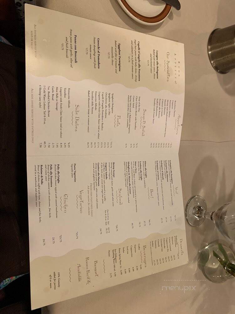 Piccolo Mondo Italian Restaurant - Arlington, TX menu_pic