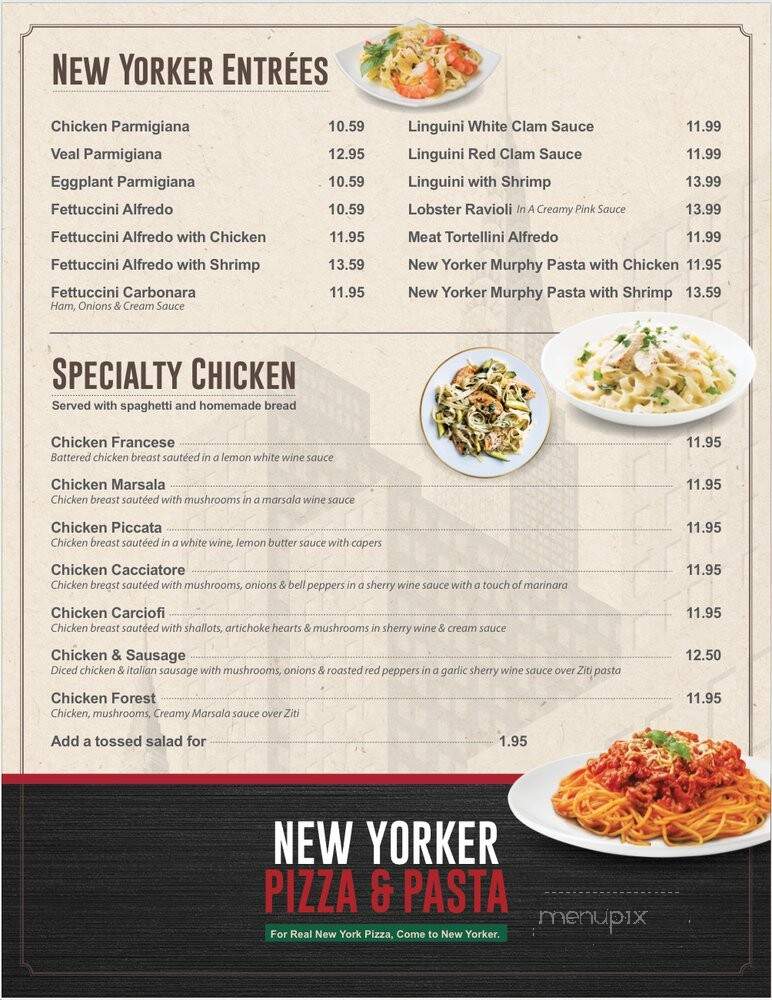New Yorker Pizza - Arlington, TX menu_pic