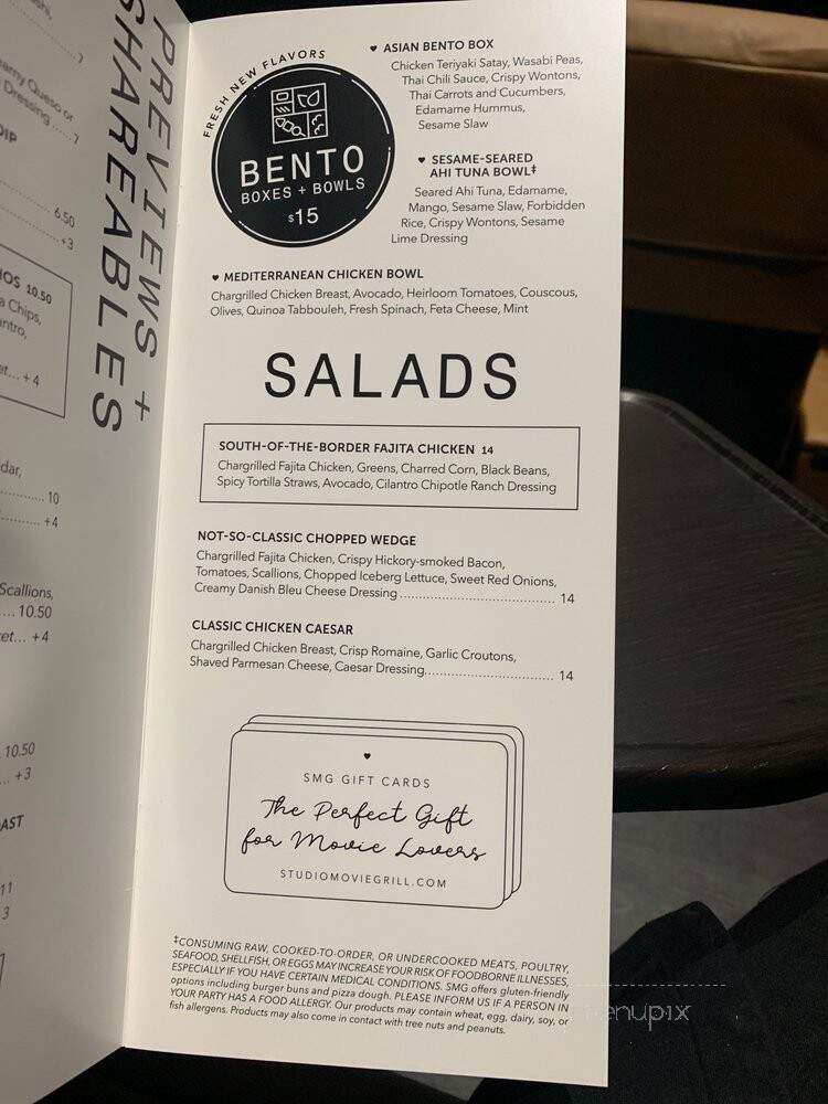 Studio Movie Grill - Arlington, TX menu_pic