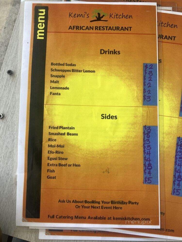 Kemi's Kitchen - Grand Prairie, TX menu_pic