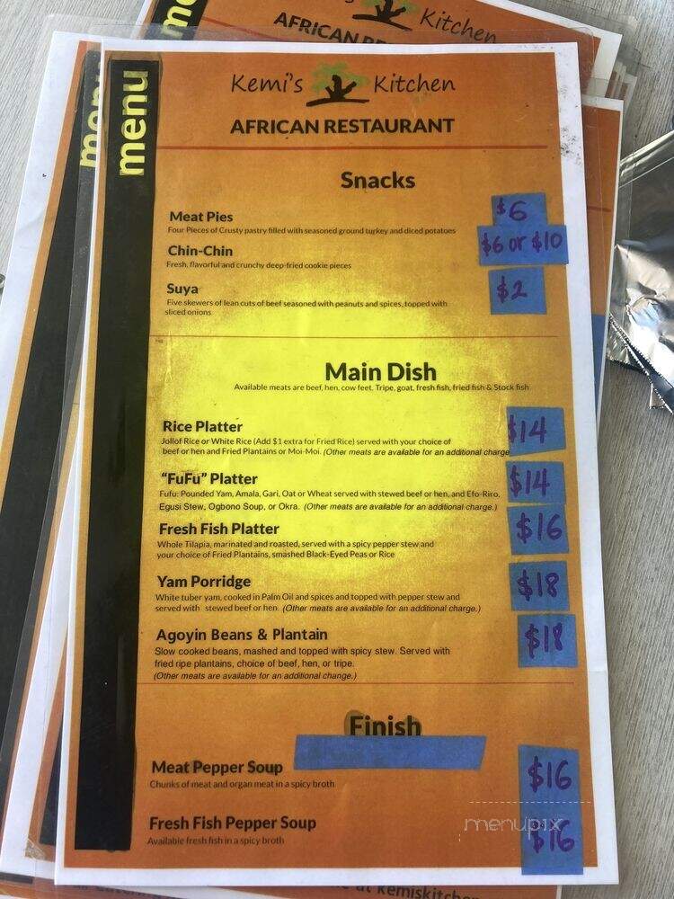 Kemi's Kitchen - Grand Prairie, TX menu_pic