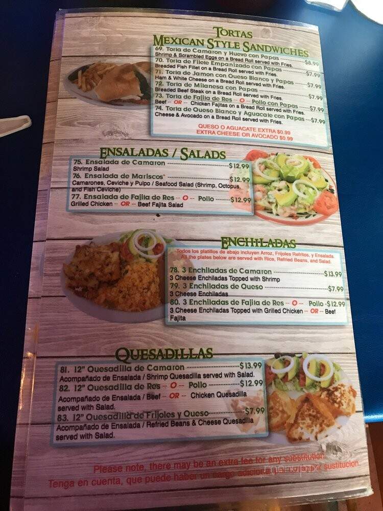 Mariscos La Reyna - Grand Prairie, TX menu_pic