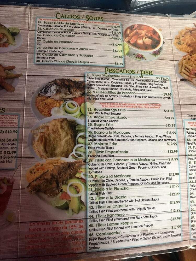 Mariscos La Reyna - Grand Prairie, TX menu_pic
