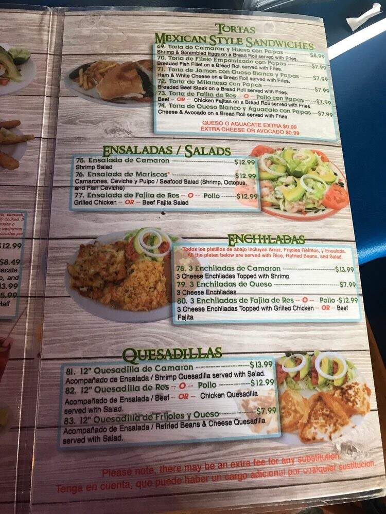 Mariscos La Reyna - Grand Prairie, TX menu_pic