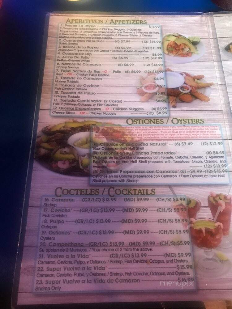 Mariscos La Reyna - Grand Prairie, TX menu_pic