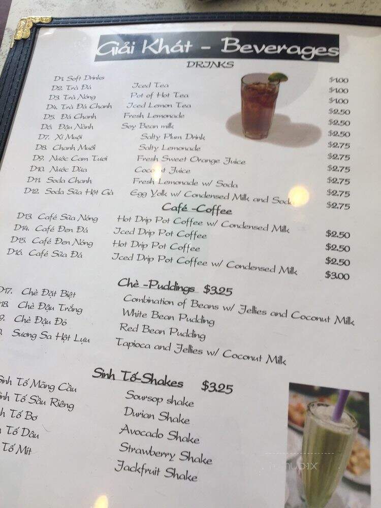 Pho Vina Noodle & Rice Restaurant - Irving, TX menu_pic