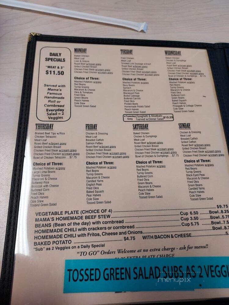 Mamas Daughter Diner #5 - Irving, TX menu_pic