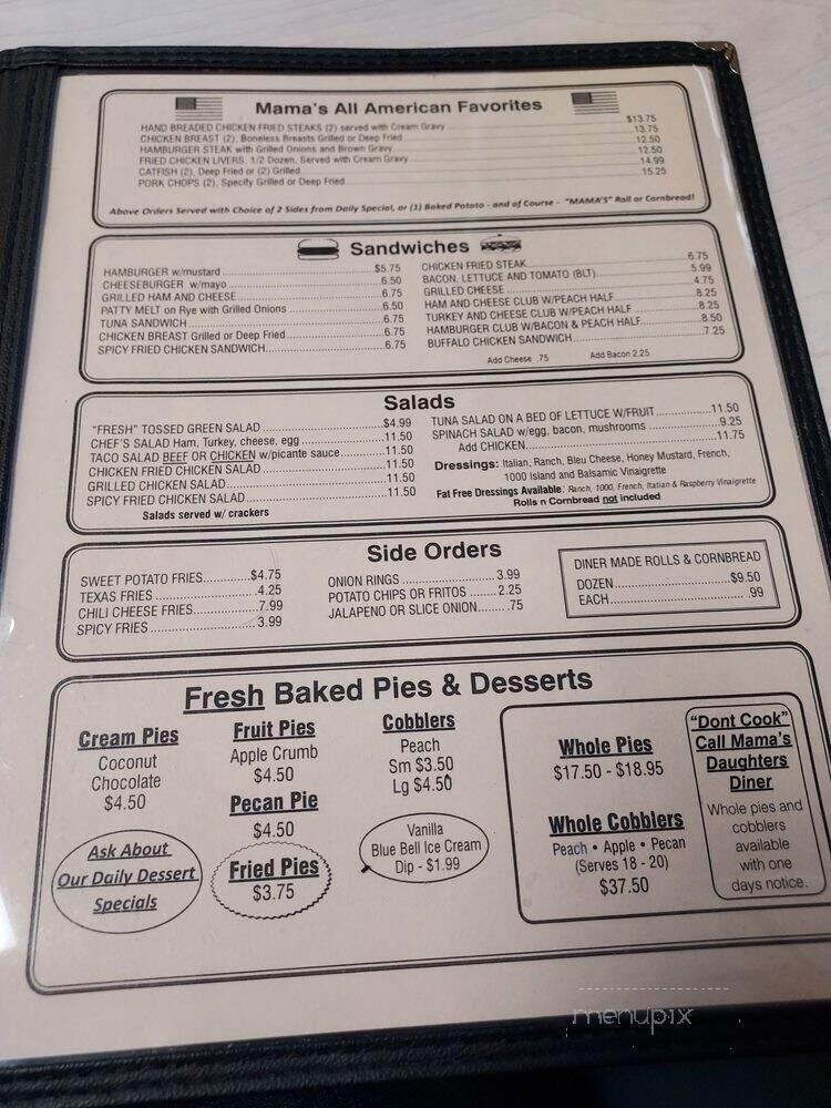 Mamas Daughter Diner #5 - Irving, TX menu_pic