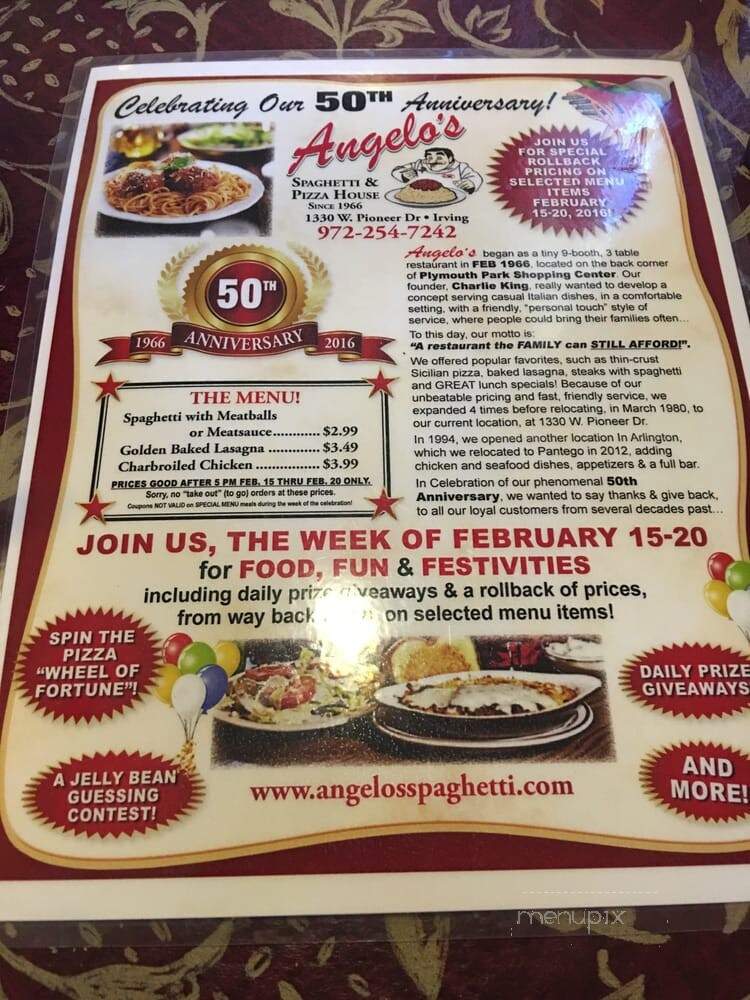 Angelo's Spaghetti & Pizza House - Irving, TX
