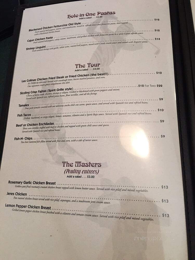 Spirit Grille - Irving, TX menu_pic