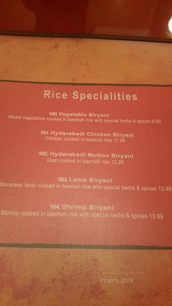 Our Place Indian Cuisine - Irving, TX menu_pic